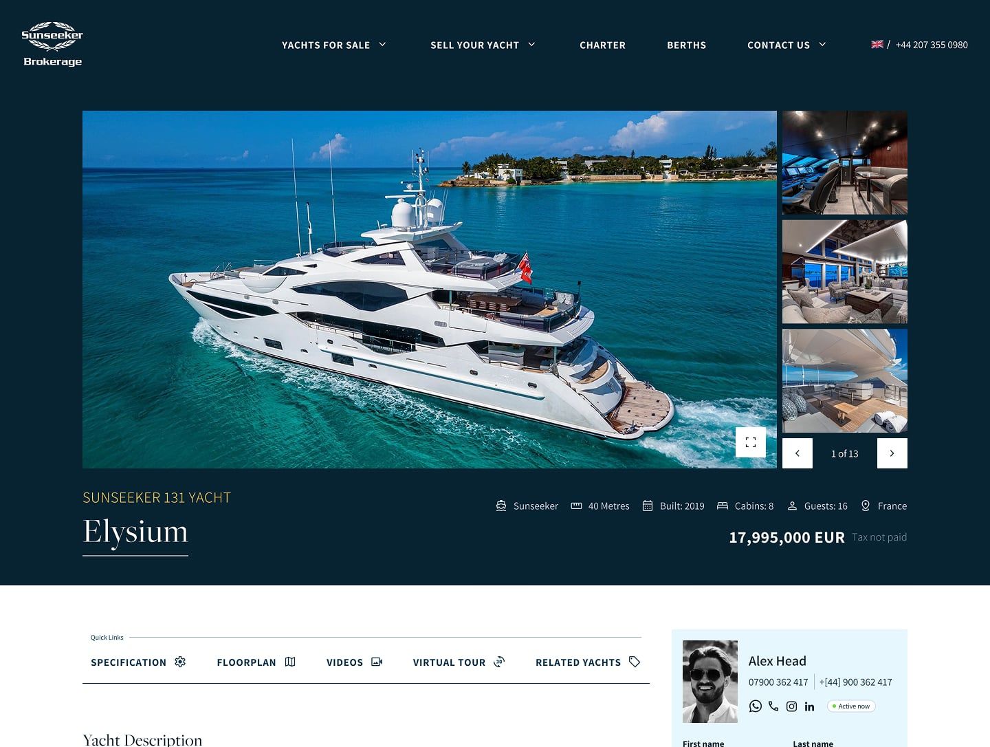 Sunseeker website design.