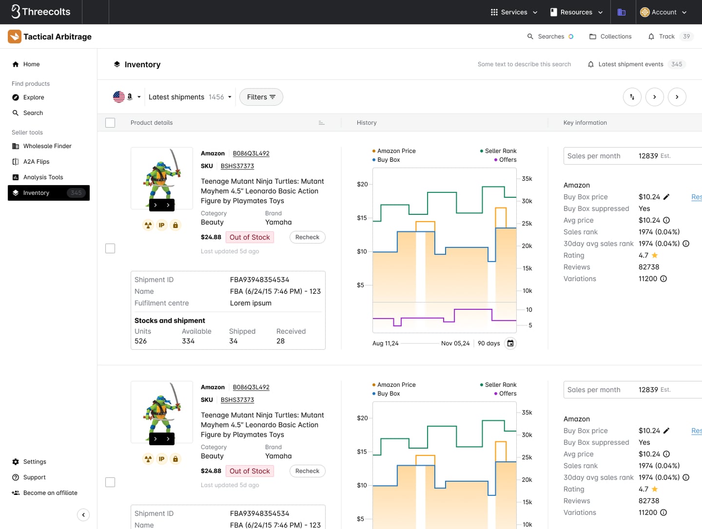 Mockup of Tactical Arbitrage product design.